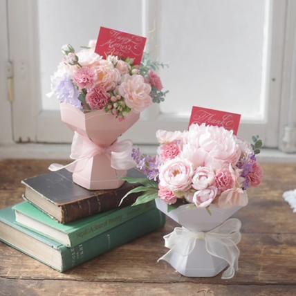 3/31まで母の日早割・5束限定 ピオニーのアーティフィシャルフラワーブーケ Merci Élégantメルシーエレガン | 6枚目